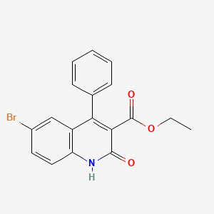 molecular formula C18H14BrNO3 B3568949 ethyl 6-bromo-2-oxo-4-phenyl-1,2-dihydro-3-quinolinecarboxylate 