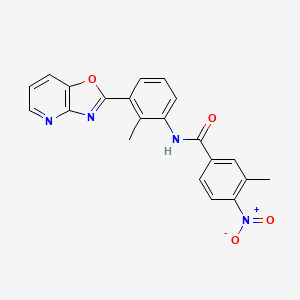 molecular formula C21H16N4O4 B3568962 3-methyl-N-(2-methyl-3-[1,3]oxazolo[4,5-b]pyridin-2-ylphenyl)-4-nitrobenzamide 