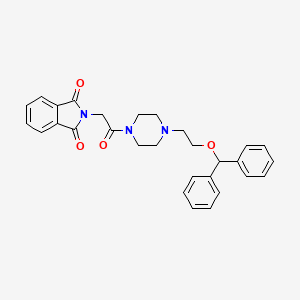 molecular formula C29H29N3O4 B3568980 2-(2-{4-[2-(diphenylmethoxy)ethyl]-1-piperazinyl}-2-oxoethyl)-1H-isoindole-1,3(2H)-dione 