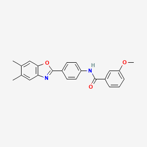 molecular formula C23H20N2O3 B3568985 N-[4-(5,6-dimethyl-1,3-benzoxazol-2-yl)phenyl]-3-methoxybenzamide 
