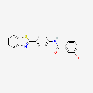 molecular formula C21H16N2O2S B3568989 N-[4-(1,3-benzothiazol-2-yl)phenyl]-3-methoxybenzamide 