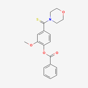2-methoxy-4-(4-morpholinylcarbonothioyl)phenyl benzoate