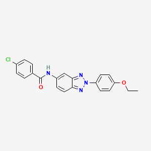 molecular formula C21H17ClN4O2 B3569005 4-chloro-N-[2-(4-ethoxyphenyl)-2H-1,2,3-benzotriazol-5-yl]benzamide 