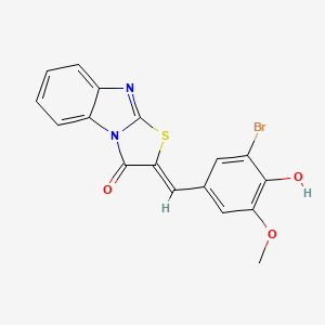 molecular formula C17H11BrN2O3S B3569018 2-(3-bromo-4-hydroxy-5-methoxybenzylidene)[1,3]thiazolo[3,2-a]benzimidazol-3(2H)-one 