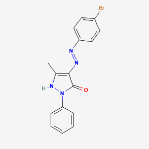 molecular formula C16H13BrN4O B3569024 3-methyl-1-phenyl-1H-pyrazole-4,5-dione 4-[(4-bromophenyl)hydrazone] 