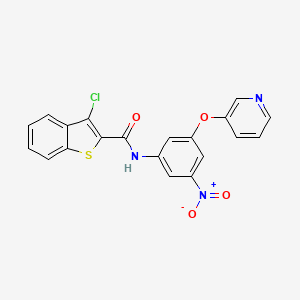 molecular formula C20H12ClN3O4S B3569038 3-chloro-N-[3-nitro-5-(3-pyridinyloxy)phenyl]-1-benzothiophene-2-carboxamide 