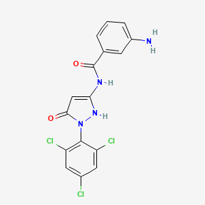 molecular formula C16H11Cl3N4O2 B3569044 3-amino-N-[5-hydroxy-1-(2,4,6-trichlorophenyl)-1H-pyrazol-3-yl]benzamide CAS No. 939889-30-2