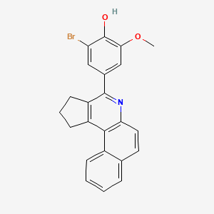 molecular formula C23H18BrNO2 B3569072 2-bromo-4-(2,3-dihydro-1H-benzo[f]cyclopenta[c]quinolin-4-yl)-6-methoxyphenol 