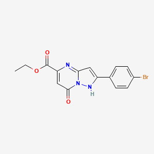 molecular formula C15H12BrN3O3 B3569085 ethyl 2-(4-bromophenyl)-7-hydroxypyrazolo[1,5-a]pyrimidine-5-carboxylate 