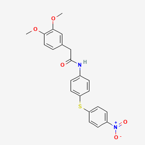 molecular formula C22H20N2O5S B3569095 2-(3,4-dimethoxyphenyl)-N-{4-[(4-nitrophenyl)thio]phenyl}acetamide 