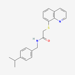 molecular formula C21H22N2OS B3569114 N-(4-isopropylbenzyl)-2-(8-quinolinylthio)acetamide 