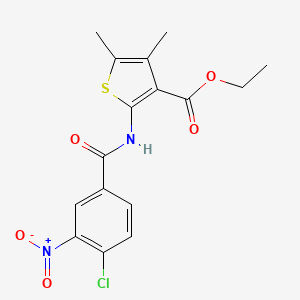 molecular formula C16H15ClN2O5S B3569128 ethyl 2-[(4-chloro-3-nitrobenzoyl)amino]-4,5-dimethyl-3-thiophenecarboxylate 
