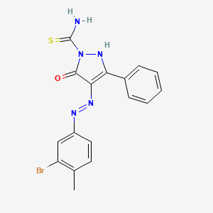 molecular formula C17H14BrN5OS B3569137 4-[(3-bromo-4-methylphenyl)hydrazono]-5-oxo-3-phenyl-4,5-dihydro-1H-pyrazole-1-carbothioamide 