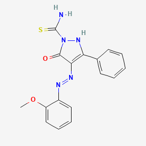 4-[(2-methoxyphenyl)hydrazono]-5-oxo-3-phenyl-4,5-dihydro-1H-pyrazole-1-carbothioamide