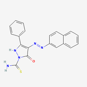 molecular formula C20H15N5OS B3569145 4-(2-naphthylhydrazono)-5-oxo-3-phenyl-4,5-dihydro-1H-pyrazole-1-carbothioamide 