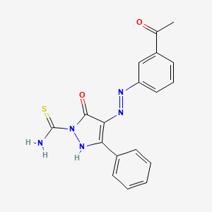 molecular formula C18H15N5O2S B3569153 4-[(3-acetylphenyl)hydrazono]-5-oxo-3-phenyl-4,5-dihydro-1H-pyrazole-1-carbothioamide 