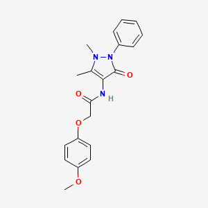 molecular formula C20H21N3O4 B3569166 N-(1,5-dimethyl-3-oxo-2-phenyl-2,3-dihydro-1H-pyrazol-4-yl)-2-(4-methoxyphenoxy)acetamide 