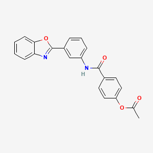 molecular formula C22H16N2O4 B3569172 4-({[3-(1,3-benzoxazol-2-yl)phenyl]amino}carbonyl)phenyl acetate 