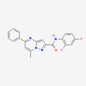 molecular formula C20H14F2N4O B3569178 N-(2,4-difluorophenyl)-7-methyl-5-phenylpyrazolo[1,5-a]pyrimidine-2-carboxamide 