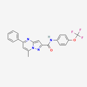 molecular formula C21H15F3N4O2 B3569184 7-methyl-5-phenyl-N-[4-(trifluoromethoxy)phenyl]pyrazolo[1,5-a]pyrimidine-2-carboxamide 