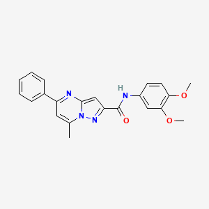 molecular formula C22H20N4O3 B3569187 N-(3,4-dimethoxyphenyl)-7-methyl-5-phenylpyrazolo[1,5-a]pyrimidine-2-carboxamide 
