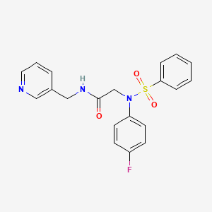 molecular formula C20H18FN3O3S B3569202 N~2~-(4-fluorophenyl)-N~2~-(phenylsulfonyl)-N~1~-(3-pyridinylmethyl)glycinamide 