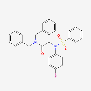 molecular formula C28H25FN2O3S B3569210 N~1~,N~1~-dibenzyl-N~2~-(4-fluorophenyl)-N~2~-(phenylsulfonyl)glycinamide 