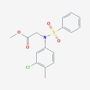 molecular formula C16H16ClNO4S B3569218 methyl N-(3-chloro-4-methylphenyl)-N-(phenylsulfonyl)glycinate CAS No. 5211-41-6