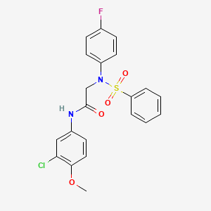 molecular formula C21H18ClFN2O4S B3569220 N~1~-(3-chloro-4-methoxyphenyl)-N~2~-(4-fluorophenyl)-N~2~-(phenylsulfonyl)glycinamide 