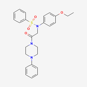 molecular formula C26H29N3O4S B3569237 N-(4-ethoxyphenyl)-N-[2-oxo-2-(4-phenyl-1-piperazinyl)ethyl]benzenesulfonamide CAS No. 331725-43-0