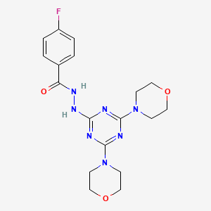 molecular formula C18H22FN7O3 B3569238 N'-(4,6-di-4-morpholinyl-1,3,5-triazin-2-yl)-4-fluorobenzohydrazide 