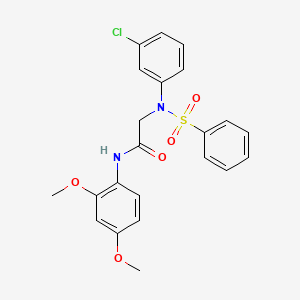 molecular formula C22H21ClN2O5S B3569254 N~2~-(3-chlorophenyl)-N~1~-(2,4-dimethoxyphenyl)-N~2~-(phenylsulfonyl)glycinamide 
