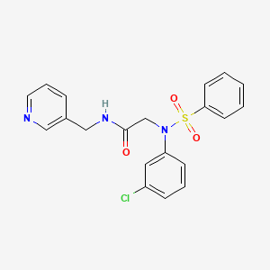 molecular formula C20H18ClN3O3S B3569257 N~2~-(3-chlorophenyl)-N~2~-(phenylsulfonyl)-N~1~-(3-pyridinylmethyl)glycinamide 