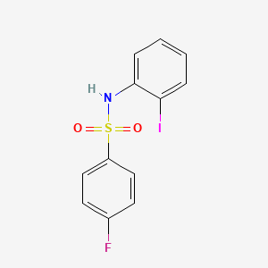 molecular formula C12H9FINO2S B3569269 4-fluoro-N-(2-iodophenyl)benzenesulfonamide 