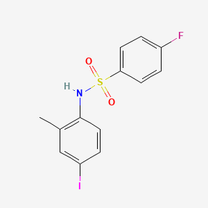 molecular formula C13H11FINO2S B3569279 4-fluoro-N-(4-iodo-2-methylphenyl)benzenesulfonamide 