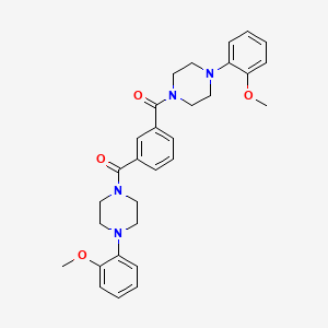 molecular formula C30H34N4O4 B3569292 1,1'-(1,3-phenylenedicarbonyl)bis[4-(2-methoxyphenyl)piperazine] 