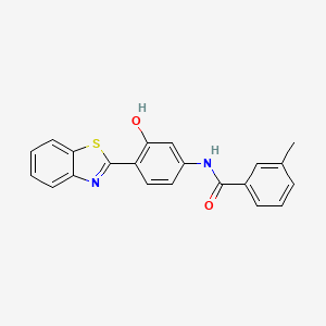 molecular formula C21H16N2O2S B3569296 N-[4-(1,3-benzothiazol-2-yl)-3-hydroxyphenyl]-3-methylbenzamide 