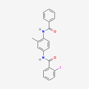 molecular formula C21H17IN2O2 B3569303 N-[4-(benzoylamino)-3-methylphenyl]-2-iodobenzamide 