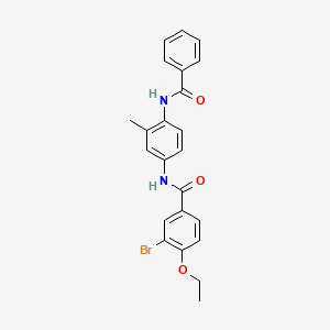 molecular formula C23H21BrN2O3 B3569323 N-[4-(benzoylamino)-3-methylphenyl]-3-bromo-4-ethoxybenzamide 