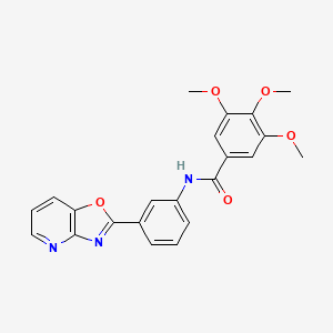 molecular formula C22H19N3O5 B3569332 3,4,5-trimethoxy-N-(3-[1,3]oxazolo[4,5-b]pyridin-2-ylphenyl)benzamide 