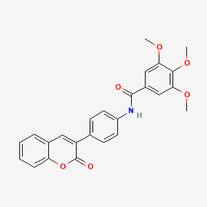 3,4,5-trimethoxy-N-[4-(2-oxo-2H-chromen-3-yl)phenyl]benzamide