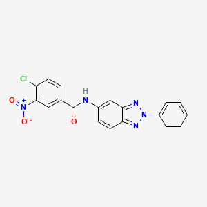 molecular formula C19H12ClN5O3 B3569345 4-chloro-3-nitro-N-(2-phenyl-2H-1,2,3-benzotriazol-5-yl)benzamide 
