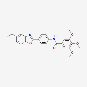 molecular formula C25H24N2O5 B3569359 N-[4-(5-ethyl-1,3-benzoxazol-2-yl)phenyl]-3,4,5-trimethoxybenzamide 