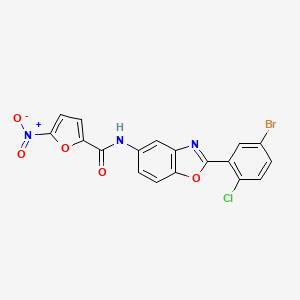 molecular formula C18H9BrClN3O5 B3569383 N-[2-(5-bromo-2-chlorophenyl)-1,3-benzoxazol-5-yl]-5-nitro-2-furamide CAS No. 5765-66-2