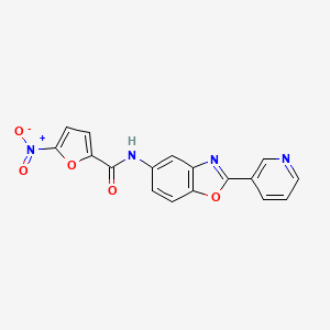 molecular formula C17H10N4O5 B3569391 5-nitro-N-[2-(3-pyridinyl)-1,3-benzoxazol-5-yl]-2-furamide 