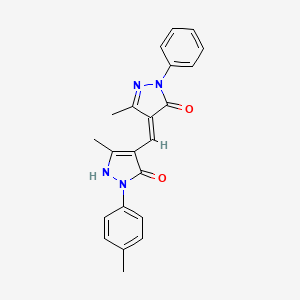 molecular formula C22H20N4O2 B3569398 4-{[5-hydroxy-3-methyl-1-(4-methylphenyl)-1H-pyrazol-4-yl]methylene}-5-methyl-2-phenyl-2,4-dihydro-3H-pyrazol-3-one 