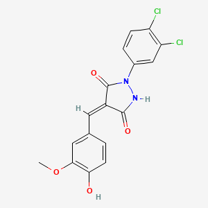molecular formula C17H12Cl2N2O4 B3569434 1-(3,4-dichlorophenyl)-4-(4-hydroxy-3-methoxybenzylidene)-3,5-pyrazolidinedione 