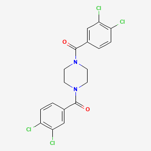 molecular formula C18H14Cl4N2O2 B3569444 1,4-bis(3,4-dichlorobenzoyl)piperazine 