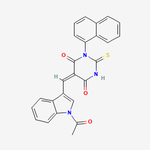 molecular formula C25H17N3O3S B3569451 5-[(1-acetyl-1H-indol-3-yl)methylene]-1-(1-naphthyl)-2-thioxodihydro-4,6(1H,5H)-pyrimidinedione 