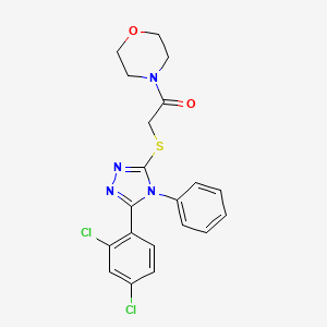 molecular formula C20H18Cl2N4O2S B3569456 4-({[5-(2,4-dichlorophenyl)-4-phenyl-4H-1,2,4-triazol-3-yl]thio}acetyl)morpholine 